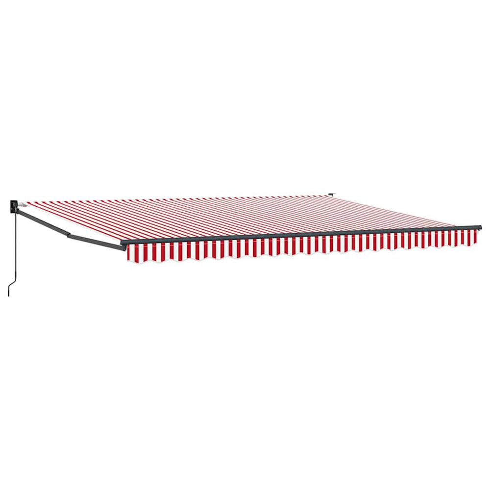 Auvent rétractable rouge, blanc 450 × 300 cm tissu