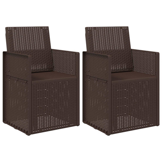 Chaises de jardin salle à manger 2 pcs marron pp