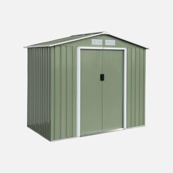 Abri de jardin en métal - houtland, 2,71 m² - cabane à outils avec double portes coulissantes, kit de fixation sol inclus, l 213 x p