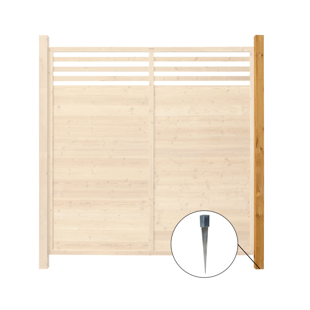 Home deluxe - clôture en bois soma - bois d'épicéa, 1 grand poteau, accessoires inclus i protection visuelle protection contre le