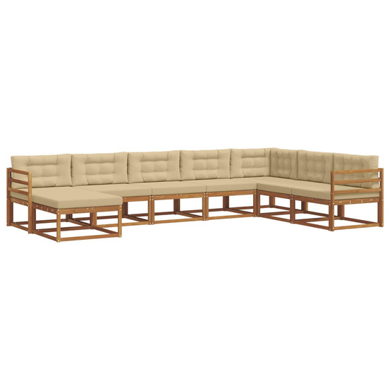 Ensemble de canapés d'extérieur 8 pcs naturel et beige