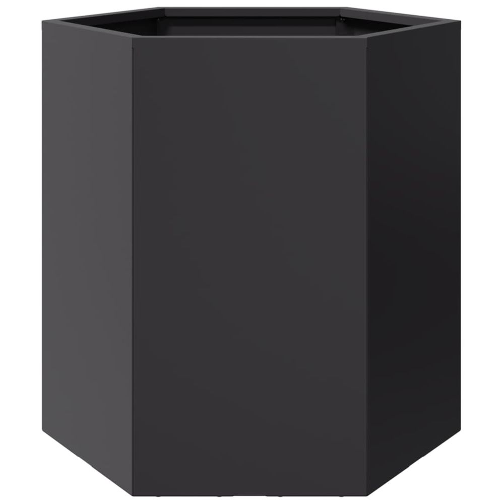 Jardinière d'extérieur noir hexagone 46x40x45 cm acier
