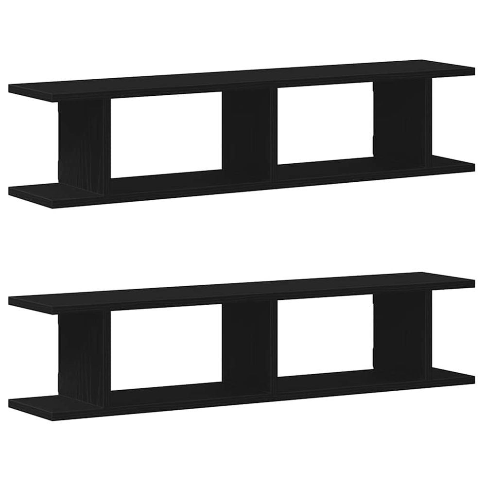 Étagères murales 2 pcs chêne noir 90x18x20 cm bois d'ingénierie