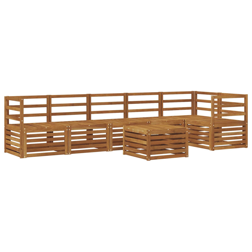 Ensemble de canapé d'angle 7 pcs naturel bois d'acacia massif