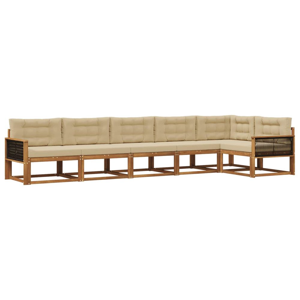 Ensemble de canapés d'extérieur 6 pc naturel et beige
