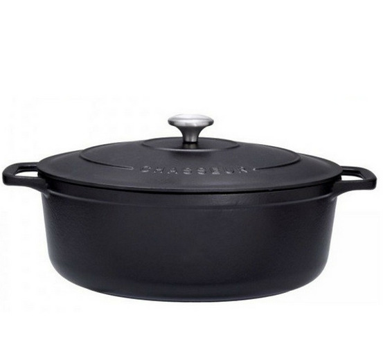Cocotte ovale en fonte émaillée 31cm noire sublime - puc473101