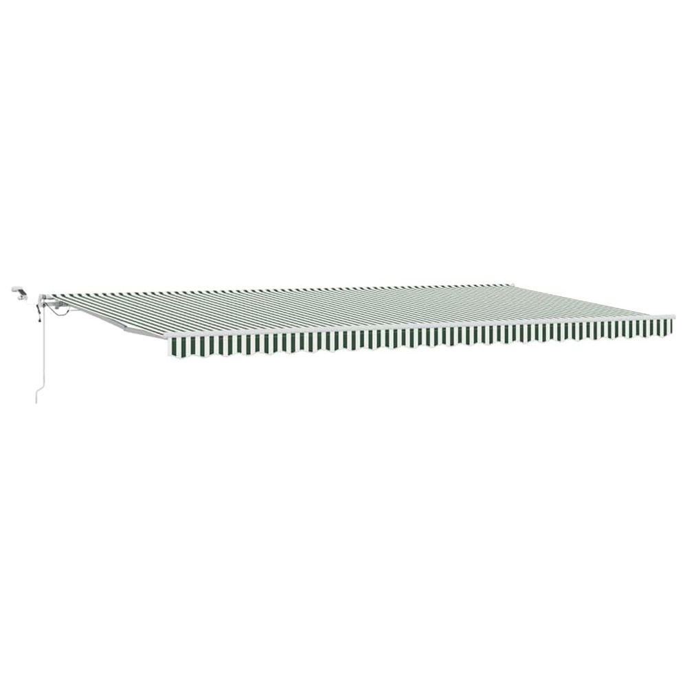 Auvent rétractable vert et blanc 600 × 300 cm polyester