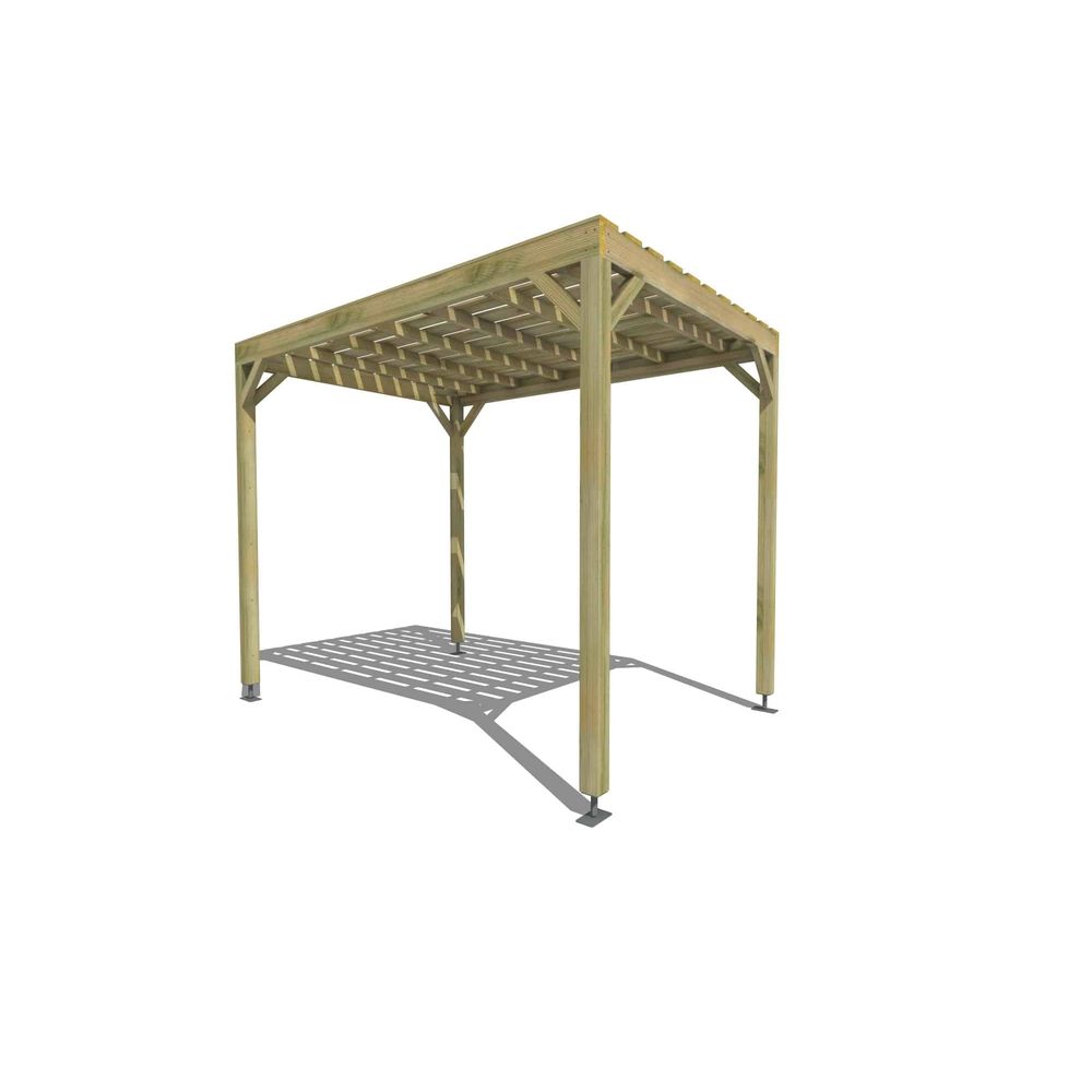 Pergola bois • 2m x 3m • indépendante • sens largeur • platelage bois • livraison comprise
