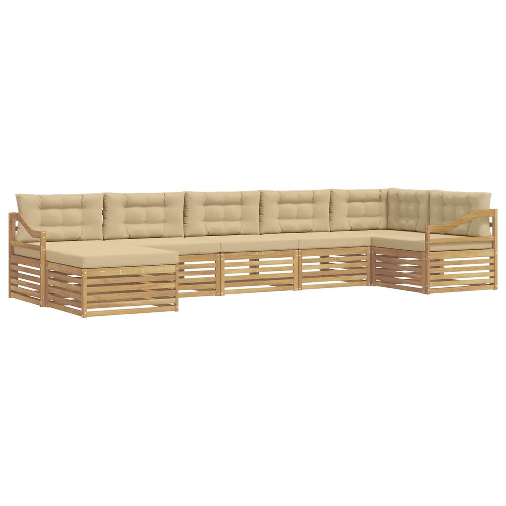 Ensemble de canapés d'extérieur 7 pc blanc et beige