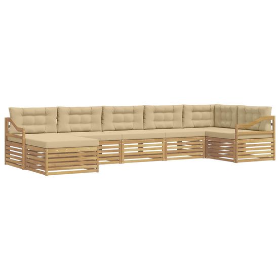 Ensemble de canapés d'extérieur 7 pc blanc et beige