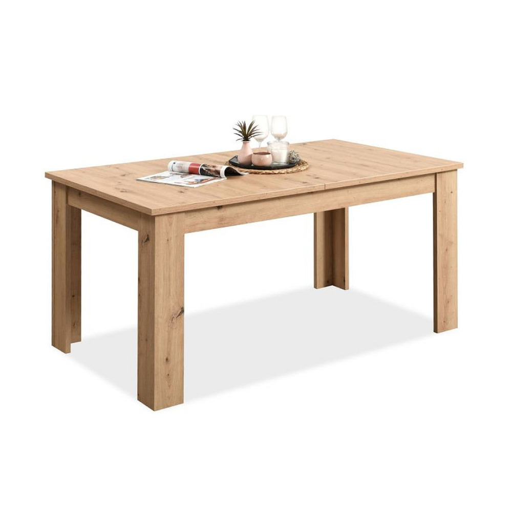 Table à manger extensible en bois 160x90 cm - design moderne pour 8 personnes