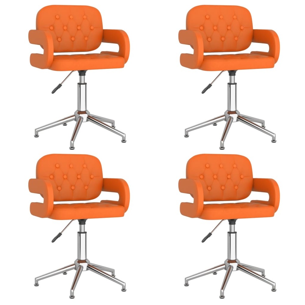 Chaises pivotantes de salle à manger 4 pcs orange similicuir