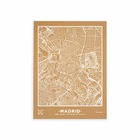 Carte en liège - woody map natural madrid / 60 x 45 cm / blanc / sans cadre