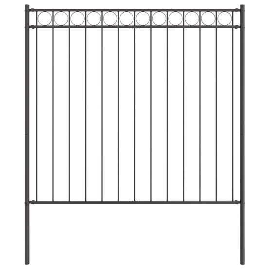 Clôture de jardin grise 1,7x1,2 m acier