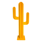 Cactus de jardin 2 branches 6 feuilles aluminium jaune h 1,70m