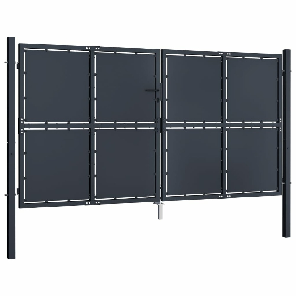 Portail de jardin en acier 300 x 150 cm anthracite