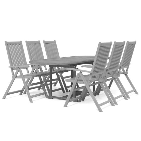 Ensemble à manger de jardin 7 pcs bois d'acacia massif
