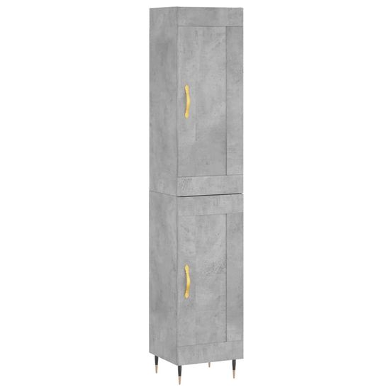Buffet bahut commode armoire meuble de rangement organisateur cuisine salle de séjour salon haut 34,5 x 34 x 180 cm bois d'in