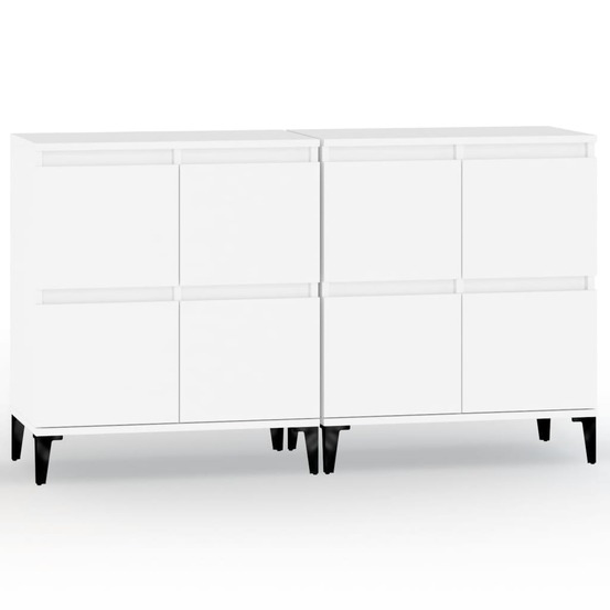 Buffet bahut commode armoire meuble de rangement organisateur cuisine salle de séjour salons lot de 2 60 x 35 x 70 cm bois d'