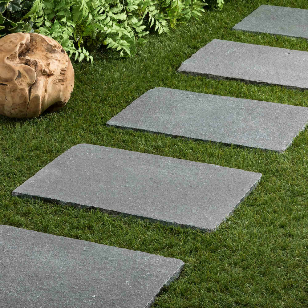 Pas japonais rectangle pierre de tandur gris 60x40x2 cm (à l'unité) - ro'ma nature