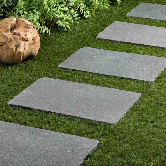 Pas japonais rectangle pierre de tandur gris 60x40x2 cm (à l'unité) - ro'ma nature