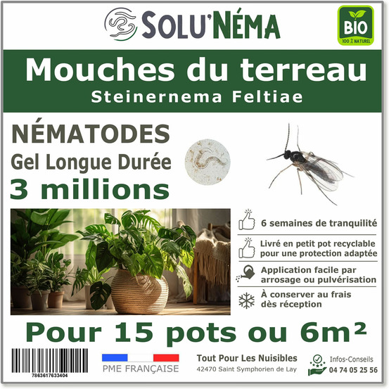 Solunéma - Mouches du terreau 3 millions Nématodes - (SF)