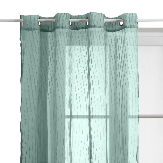 Voilage mila rayures texturées140x240cm vert céladon
