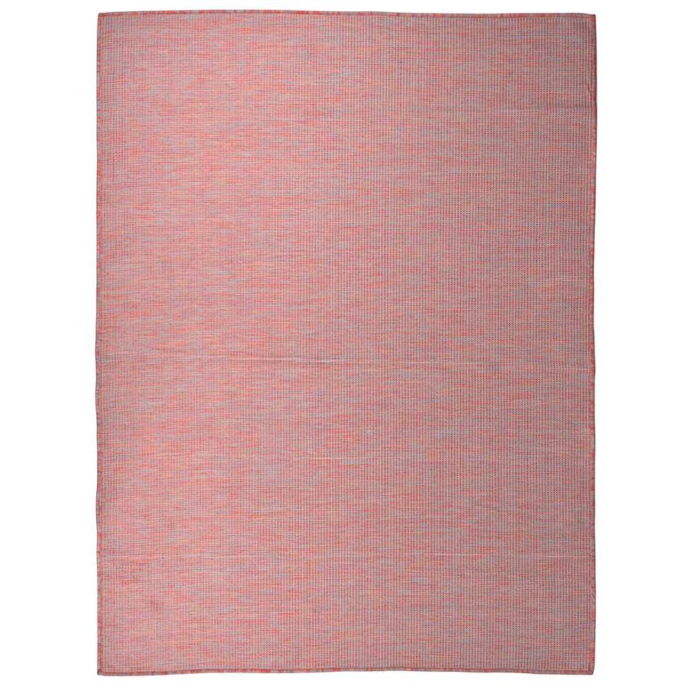 Tapis à tissage plat d'extérieur 120x170 cm rouge