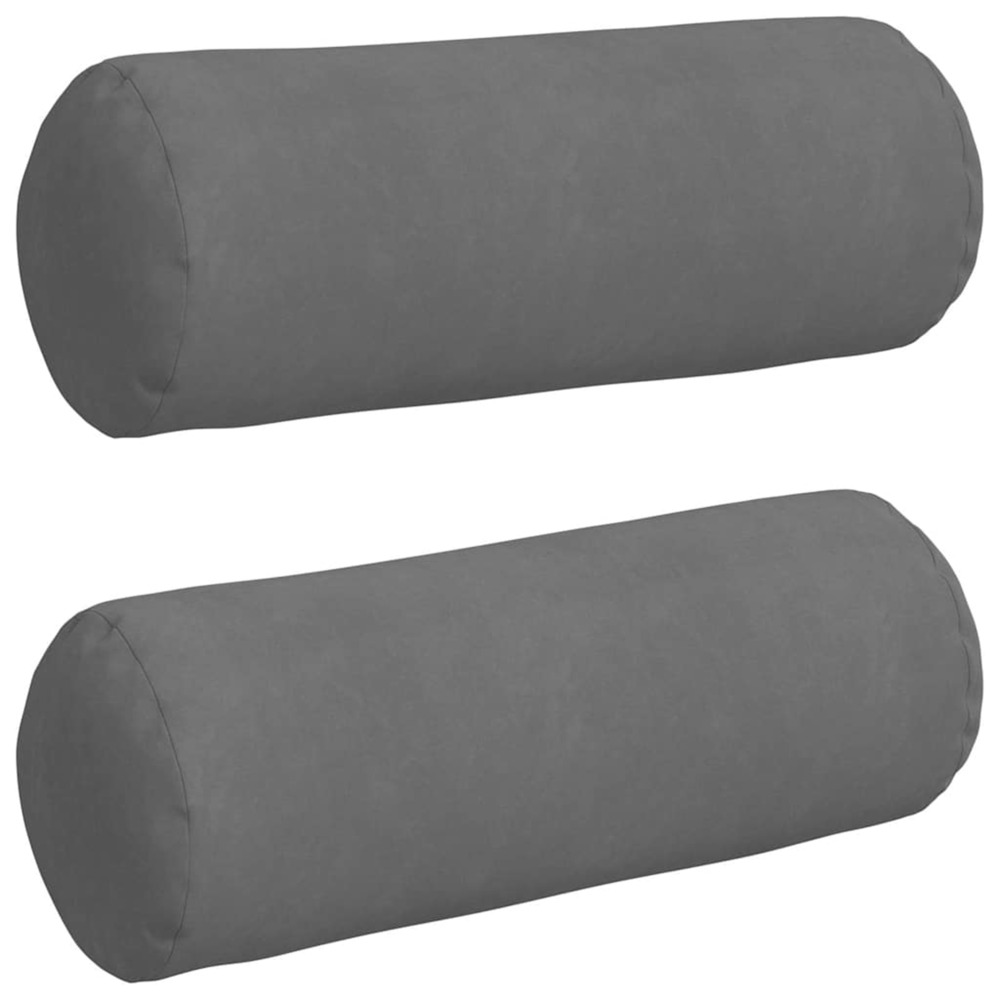 Coussins d'accent 2 pcs gris foncé ø 25 x 70 cm