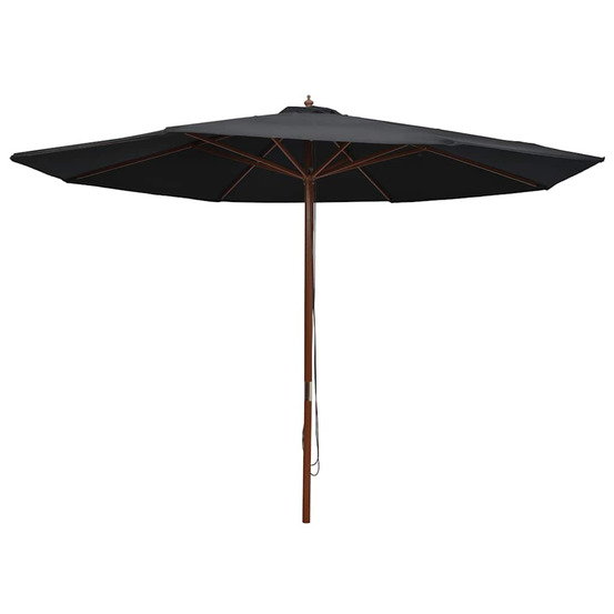 Parasol d'extérieur avec mât en bois