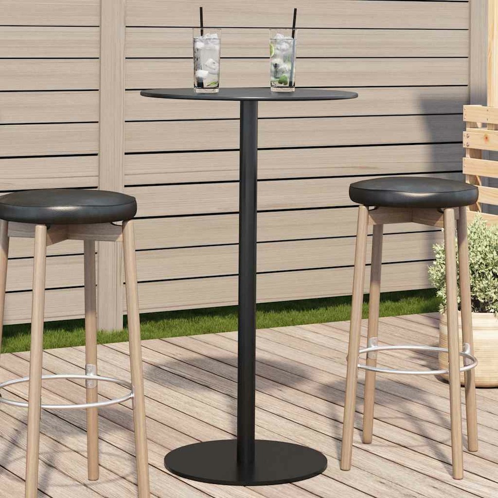 Table de jardin ronde noir ø60x105 cm acier