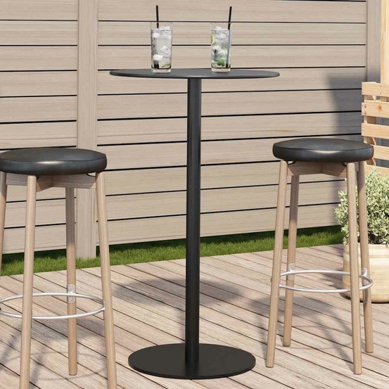 Table de jardin ronde noir ø60x105 cm acier