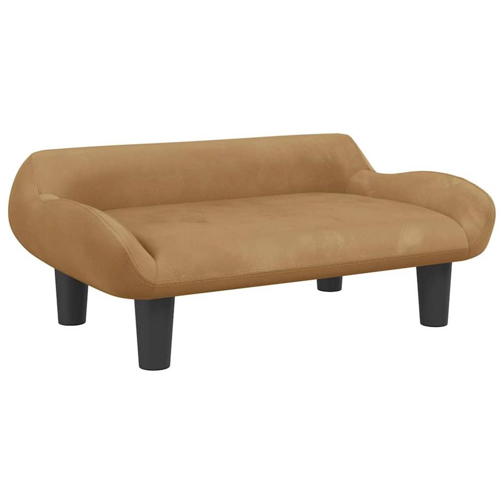 Lit pour chien marron 70x40x24 cm velours