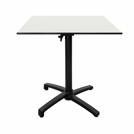 Restootab - table pliable pour terrasse en compact hpl blanc 70x70
