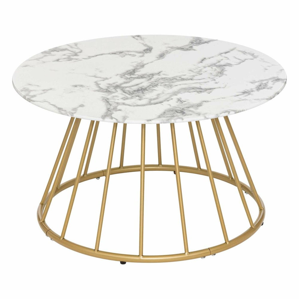 Table basse effet marbre rayo - blanc