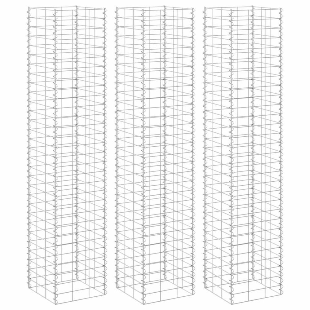 Lits surélevés en gabion 3 pcs 30x30x150 cm fer