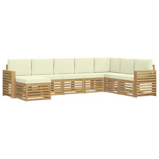 Ensemble de canapés d'extérieur 8 pc blanc et crème polyester