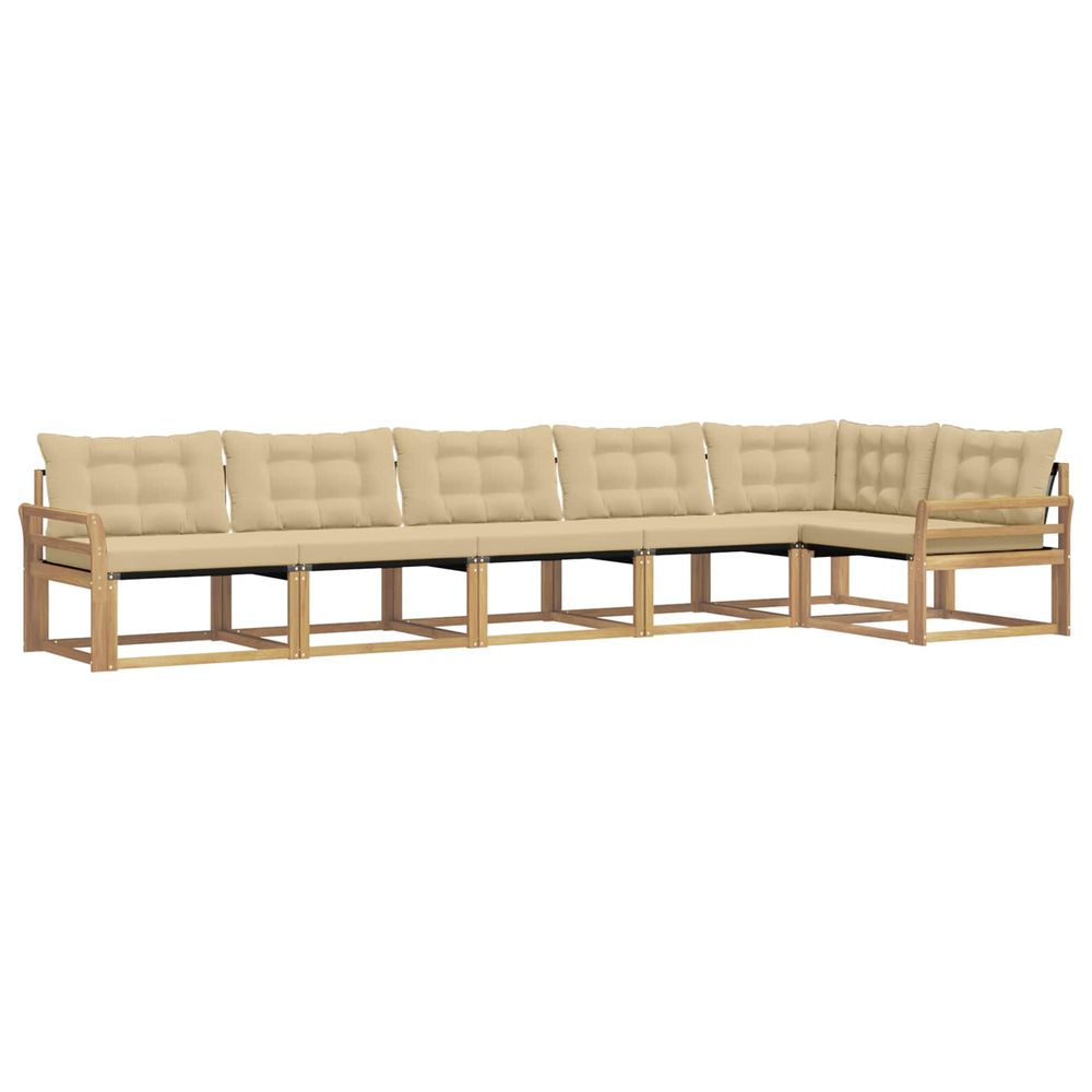 Ensemble de canapés d'extérieur 6 pc blanc et beige