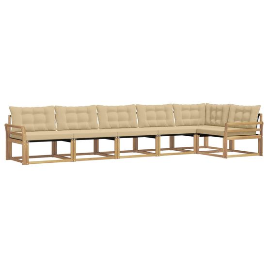 Ensemble de canapés d'extérieur 6 pc blanc et beige