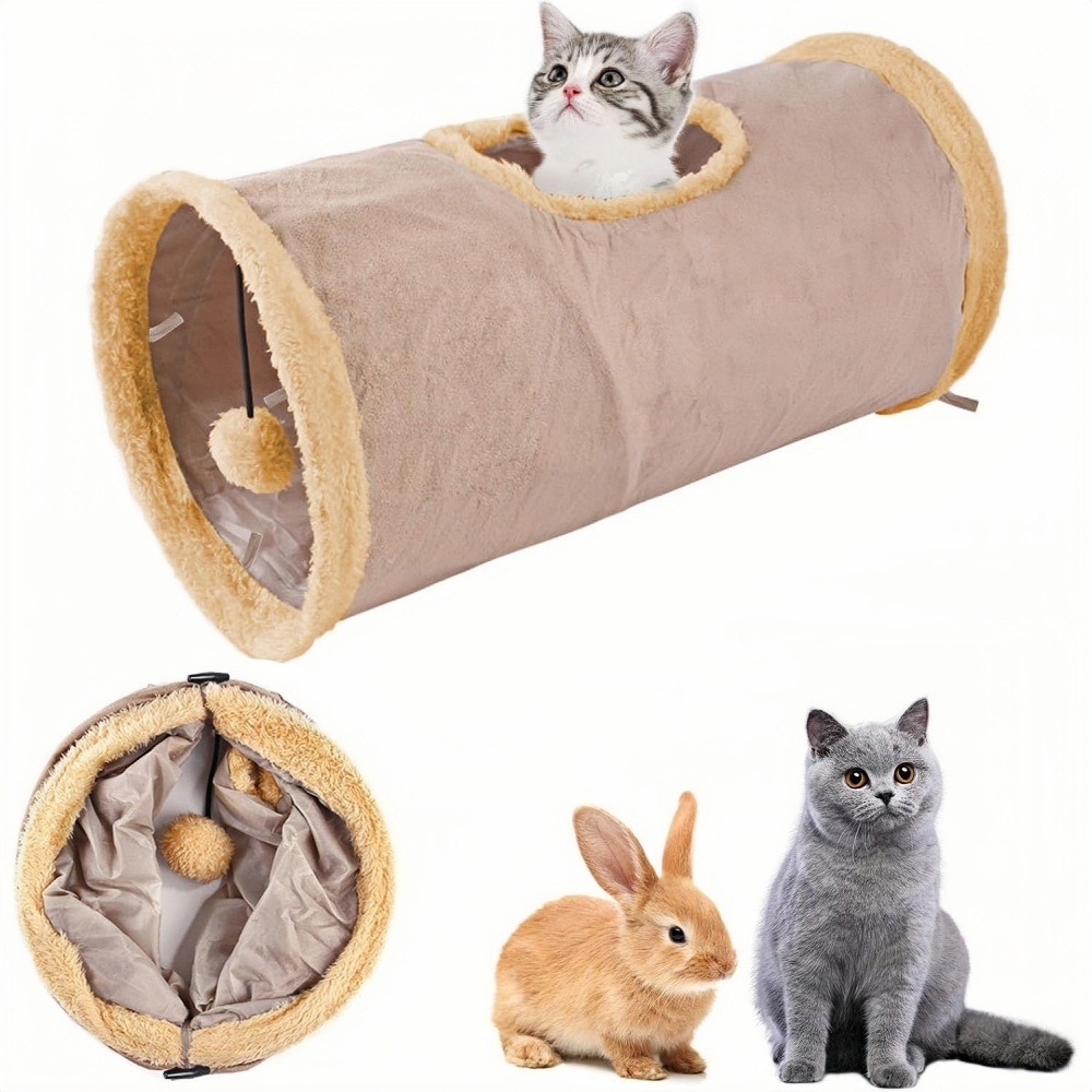 Tunnel chat pliable - avec grottes et jouets