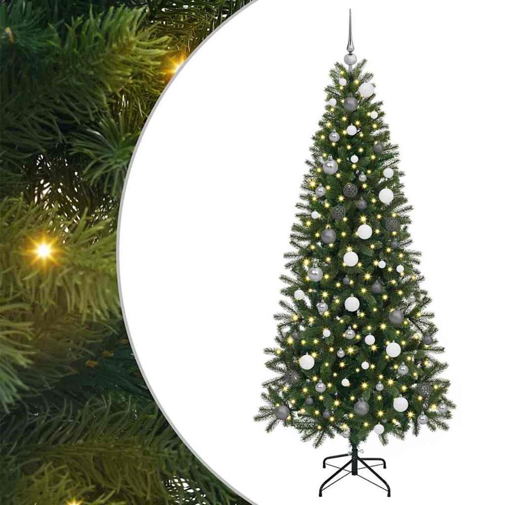 Sapin de noël artificiel vert 210 cm pe et pvc