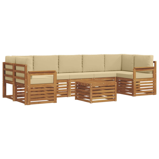 Ensemble de canapés d'extérieur 8 pcs naturel et beige