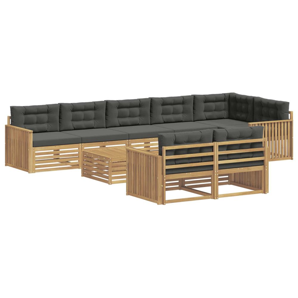 Ensemble de canapés d'extérieur 9 pc blanc et anthracite