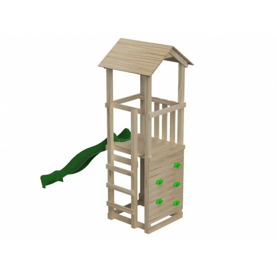 Aire de jeux masgames carlit l toit en bois mur d'escalade