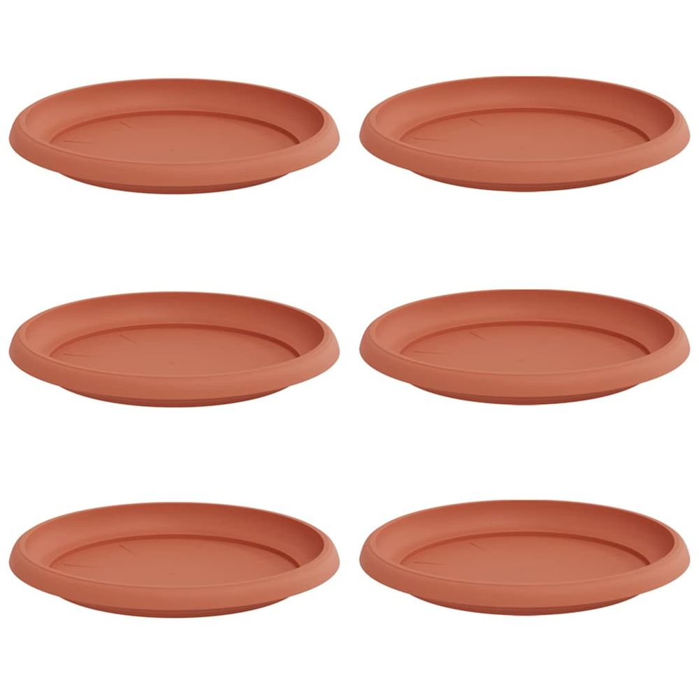 Plateau à fleurs rond 6 pc rouge brique ø 21,5 x 2,5 cm