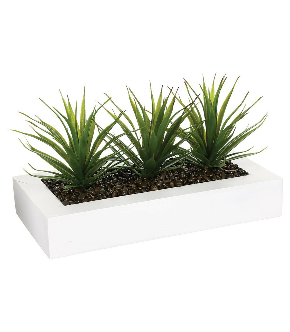 Plante artificielle centre de table 3 aloe vera l 35 cm