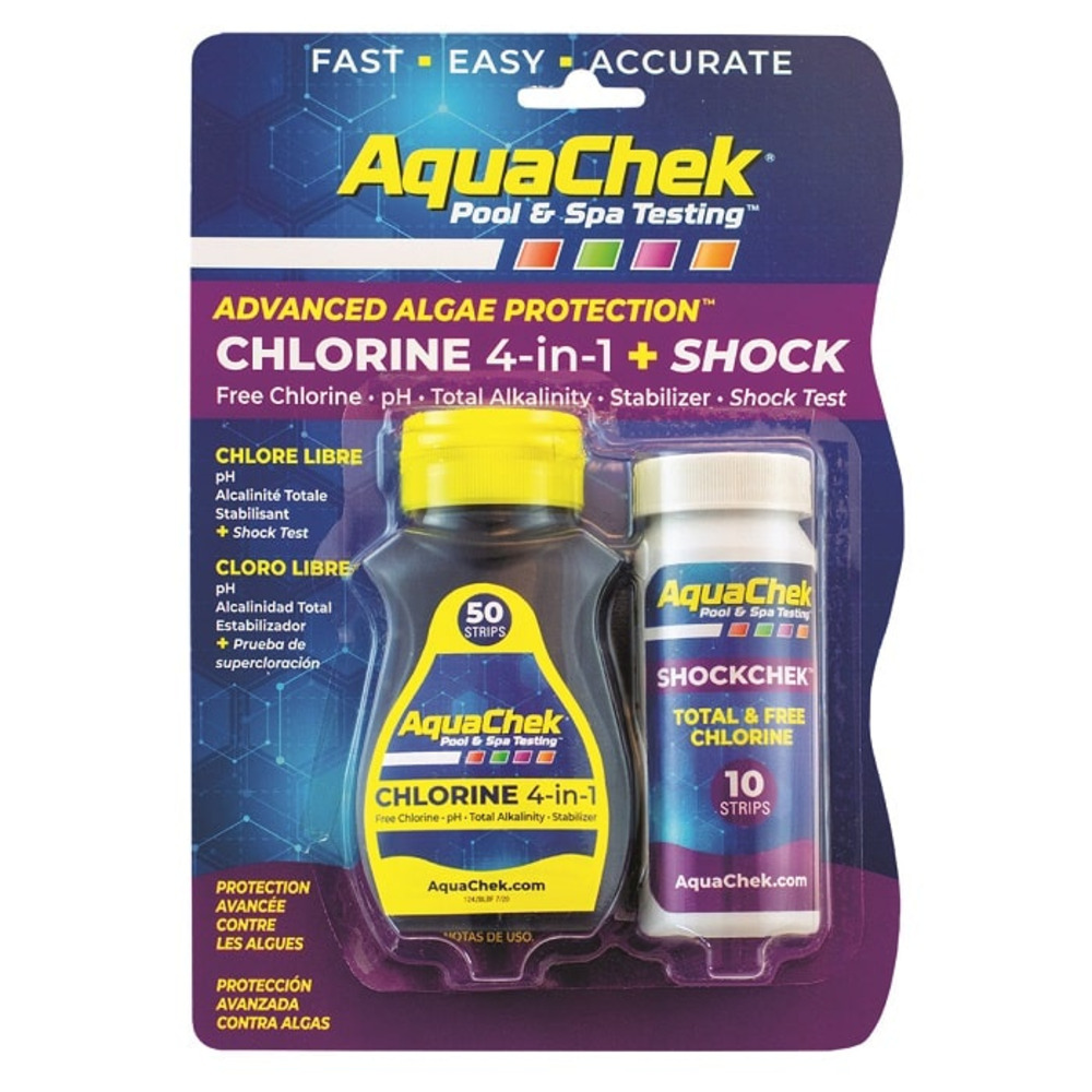 Testeur aquachek chlorine 4 en 1 shock