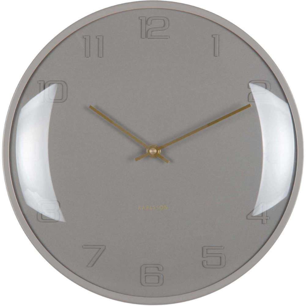 Horloge murale en métal fuerte dome gris