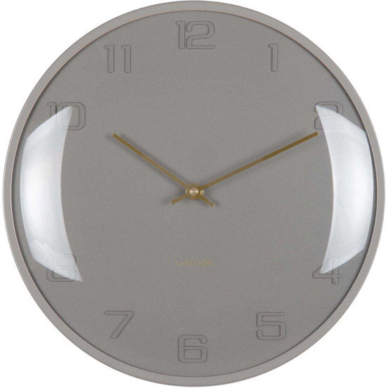 Horloge murale en métal fuerte dome gris