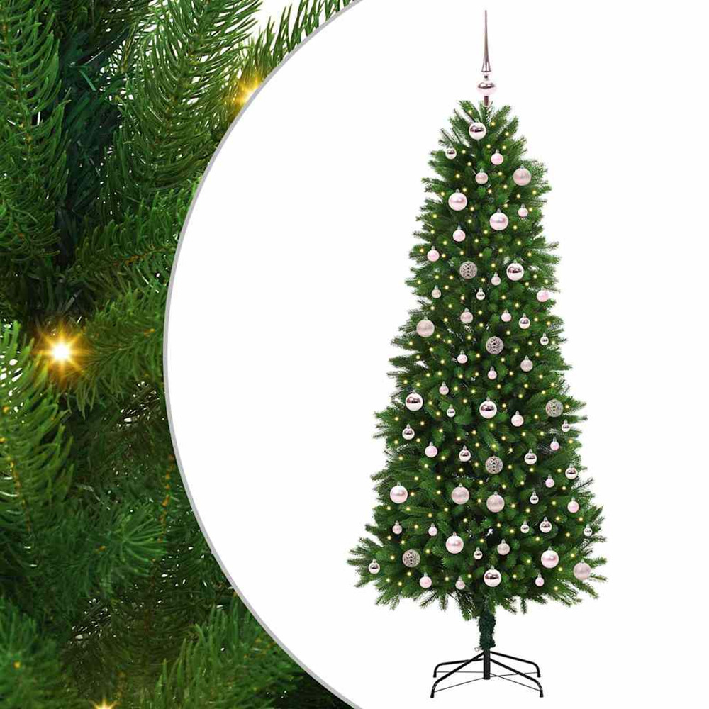 Sapin de noël avec 300 led avec support vert 240 cm pe
